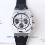 Perfect Replica Audemars Piguet Watches - Swiss 7750 White Dial Black Rubber Strap 